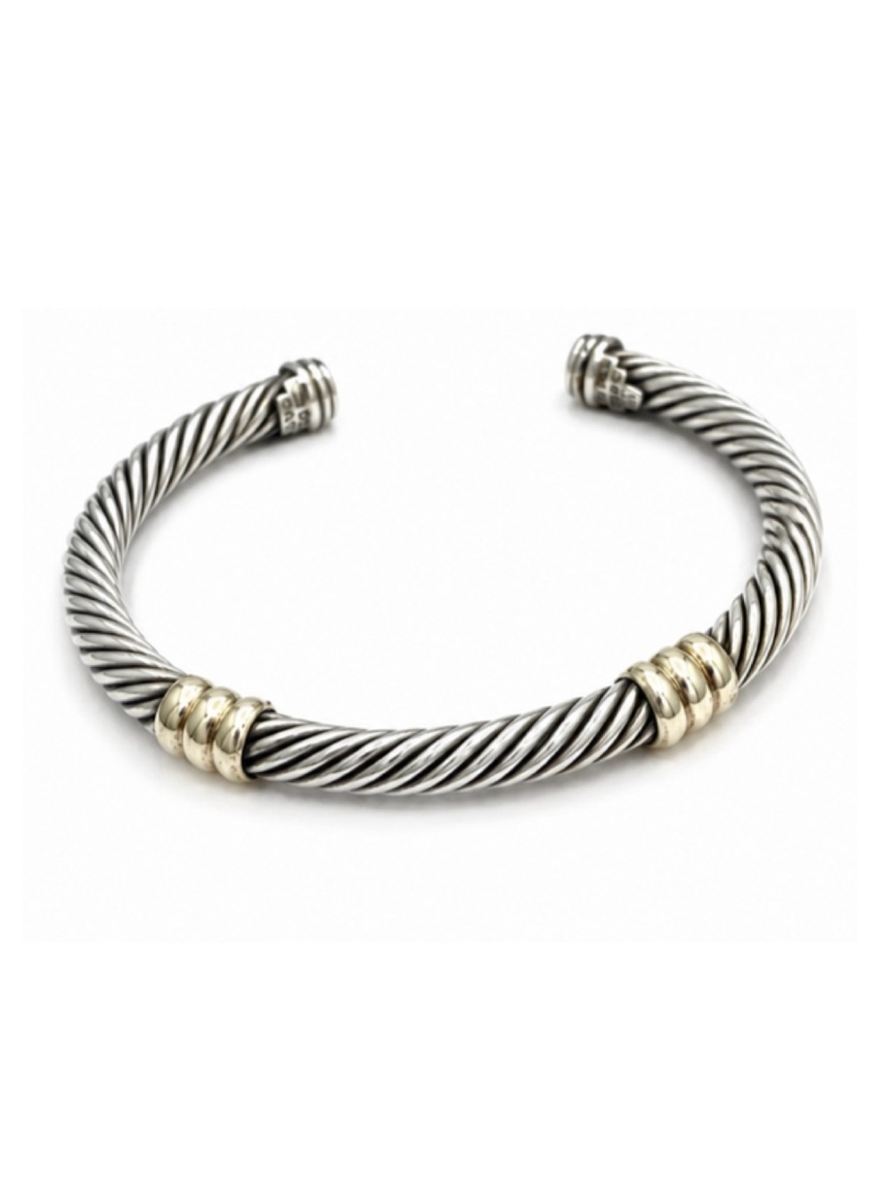 Vintage David Yurman Sterling Silver & 18K Gold Cable Cuff — 1994